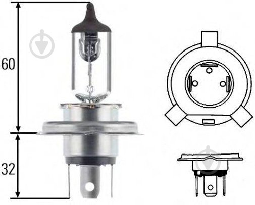 Halogeninė lemputė H4, 12v, 100/80W, Bosch Rallye 1987302046 – (1vnt.) - Image 2