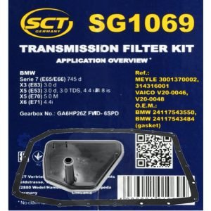 Automatinės pavarų dėžės hidraulinio filtro komplektas SCT SG1069 /  BMW 7 (E65, E66, E67), X3 (E83), X5 (E53)