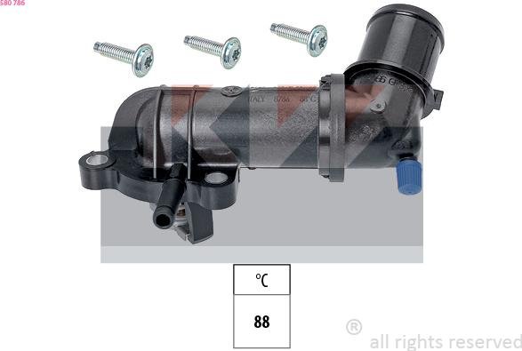 Aušinimo skysčio termostatas KW 580786 / Alfa Romeo 159, Brera, MiTo, Spider, Chevrolet Malibu, Fiat Bravo, Doblo, Grande Punto / Punto Evo, Linea, Sedici, Opel Astra, Cascada, Combo, Insignia, Zafira, Suzuki SX4 - Image 2