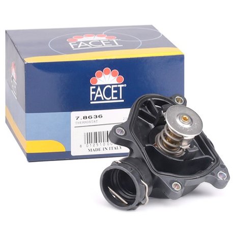 Aušinimo skysčio termostatas Facet 1880636 / BMW 1 (E81, E87), 3 (E46, E90, E91, E92, E93), 5 (E60, E61), 6 (E63, E64), 7 (E65, E66, E67), X3 (E83), X5 (E53, E70), X6 (E71, E72)