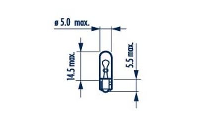 Prietaisų skydelio bei salono apšvietimo lemputė 12V, W1.2W, W2x4.6d, Narva 17032 (1vnt) - Image 2