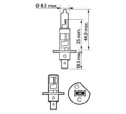 Halogeninių automobilio lempučių komplektas H1, 12V, 55W, Philips VisionPlus 12258VPS2 - Image 3