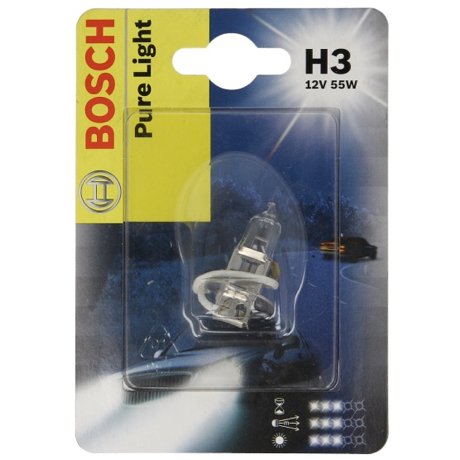 Lemputė, rūko žibintas Bosch Pure Light 12V, H3, 55W / 1987301006