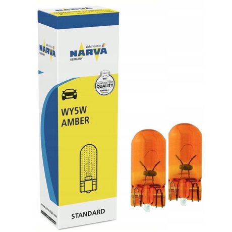 Posūkio signalo lemputė (oranžinė) 12V, WY5W, T10, 5W, Narva 17169 (2vnt)