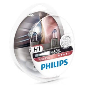 Halogeninių automobilio lempučių komplektas H1, 12V, 55W, Philips VisionPlus 12258VPS2