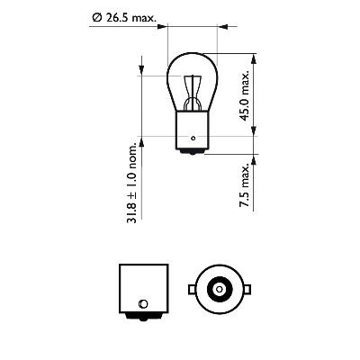Halogeninė (kaitrinė) automobilio lemputė Philips P21W - 12498B2 (2vnt) - Image 3